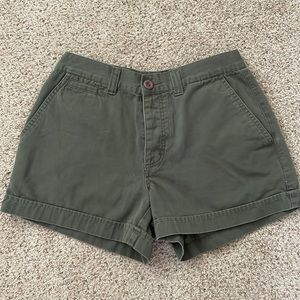Green jean shorts